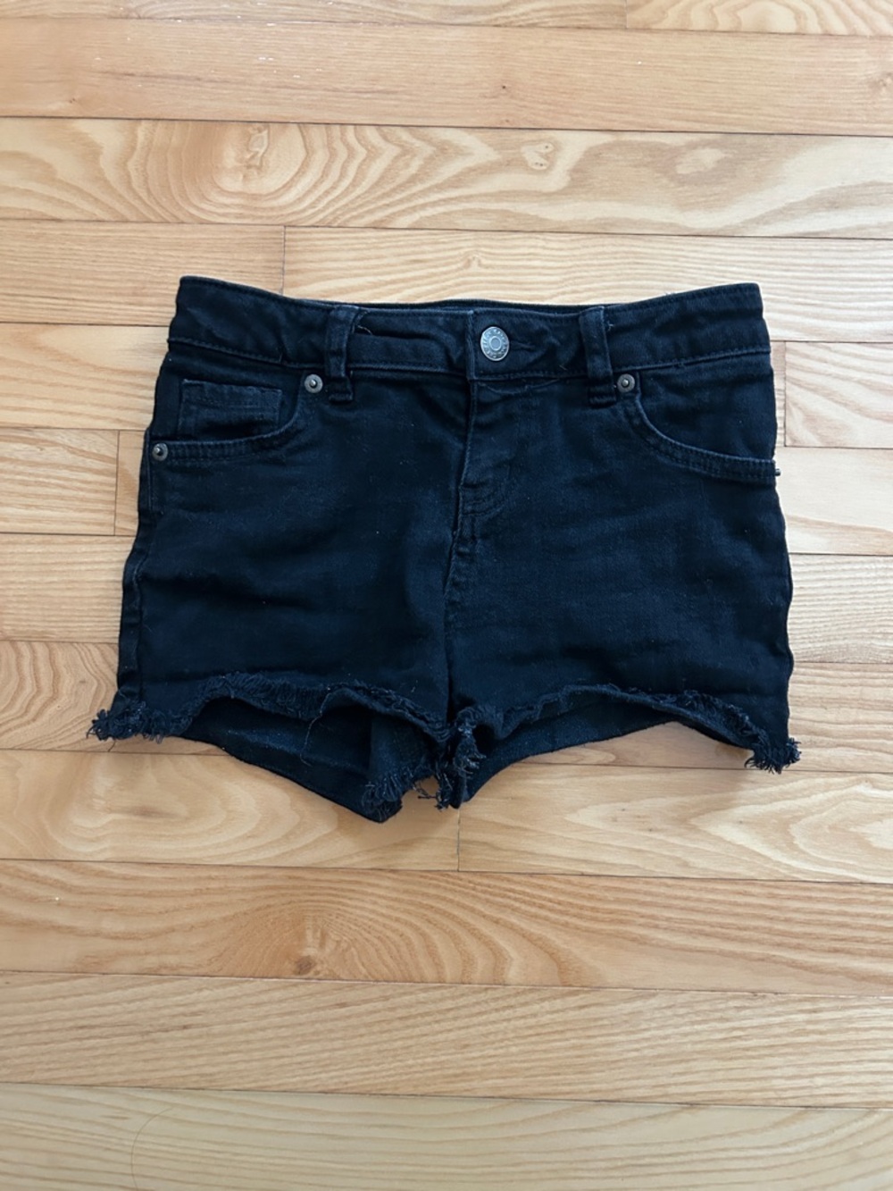 Cat & Jack Black Short Denim Shorts with Frayed Hem